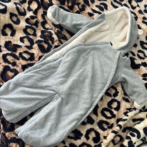GAP Gray Hooded Baby Snowsuit